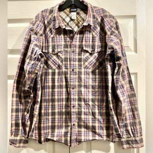 Patagonia Unisex Organic 100% Cotton Flannel Plaid Shirt Size Large